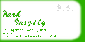 mark vaszily business card